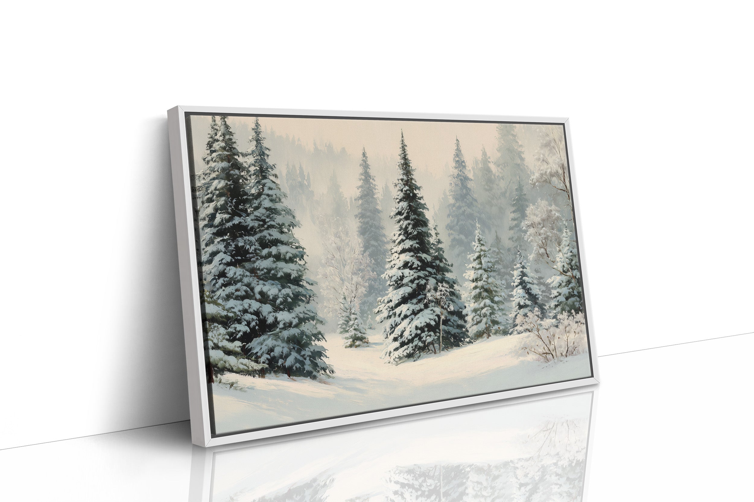 Snow Settles Among Northwoods Pineway