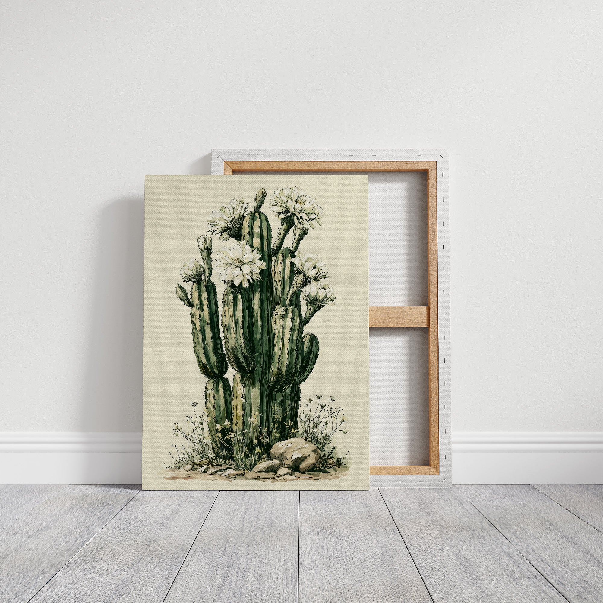 Blooming Saguaro Botanical Study