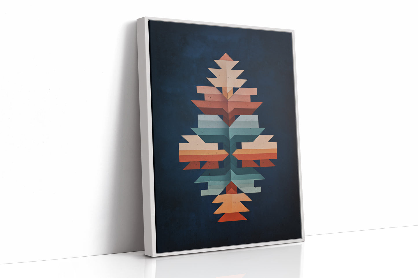 Geometric Totem in Midnight Blue