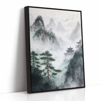 Misty Mountain Landscape – Tranquil Chinese Zen Wall Art