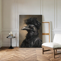 Elegantly Dressed Raven in Lace