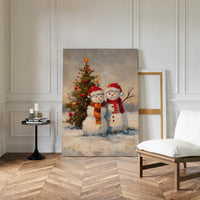 Frosty Friends Under Twinkling Lights