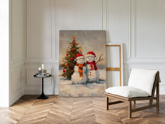 Frosty Friends Under Twinkling Lights