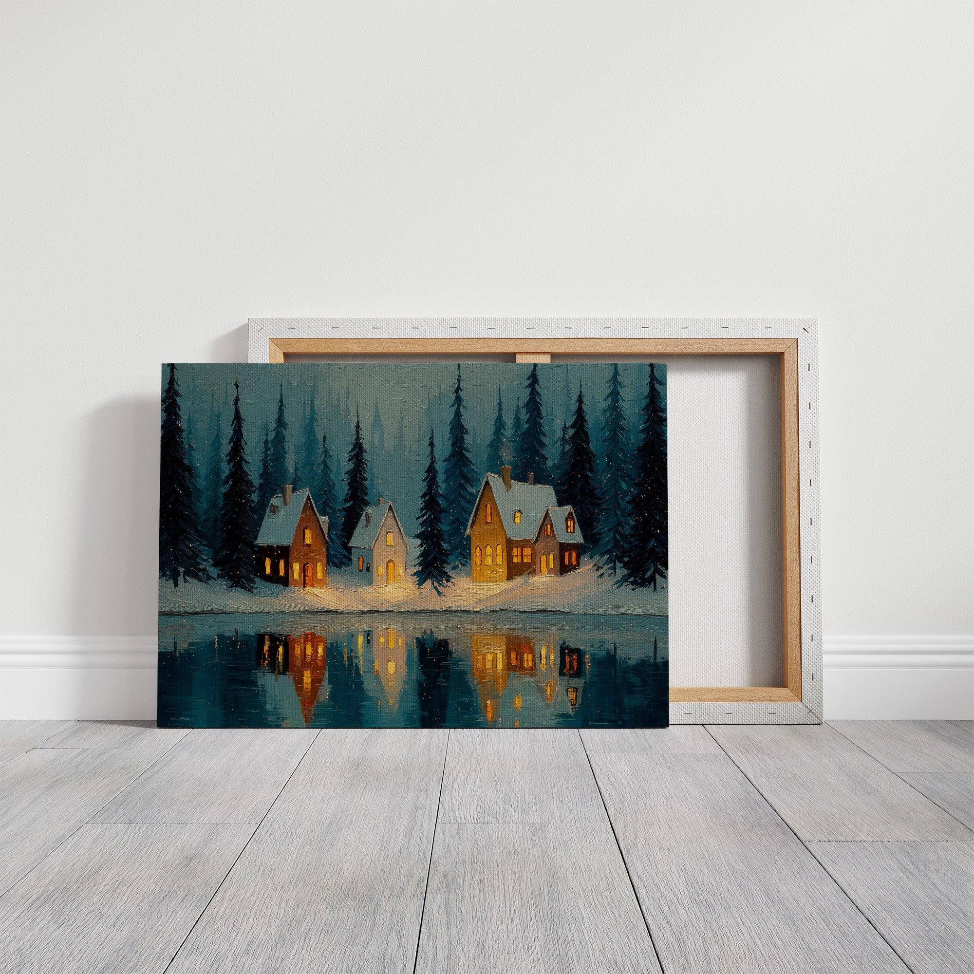 Cabins by the Winter Lake