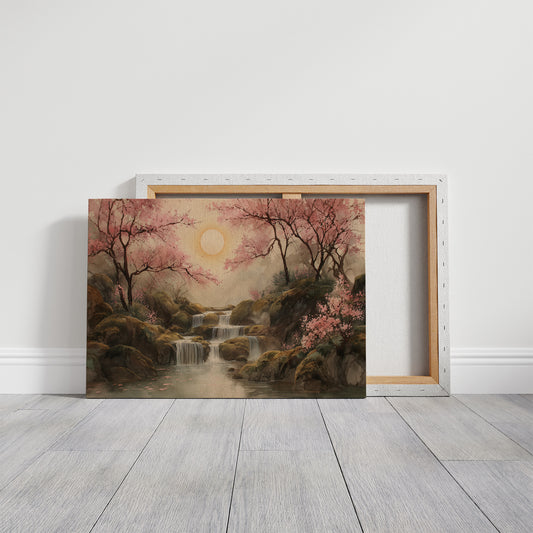 Cherry Blossoms Guard Ancient Waters