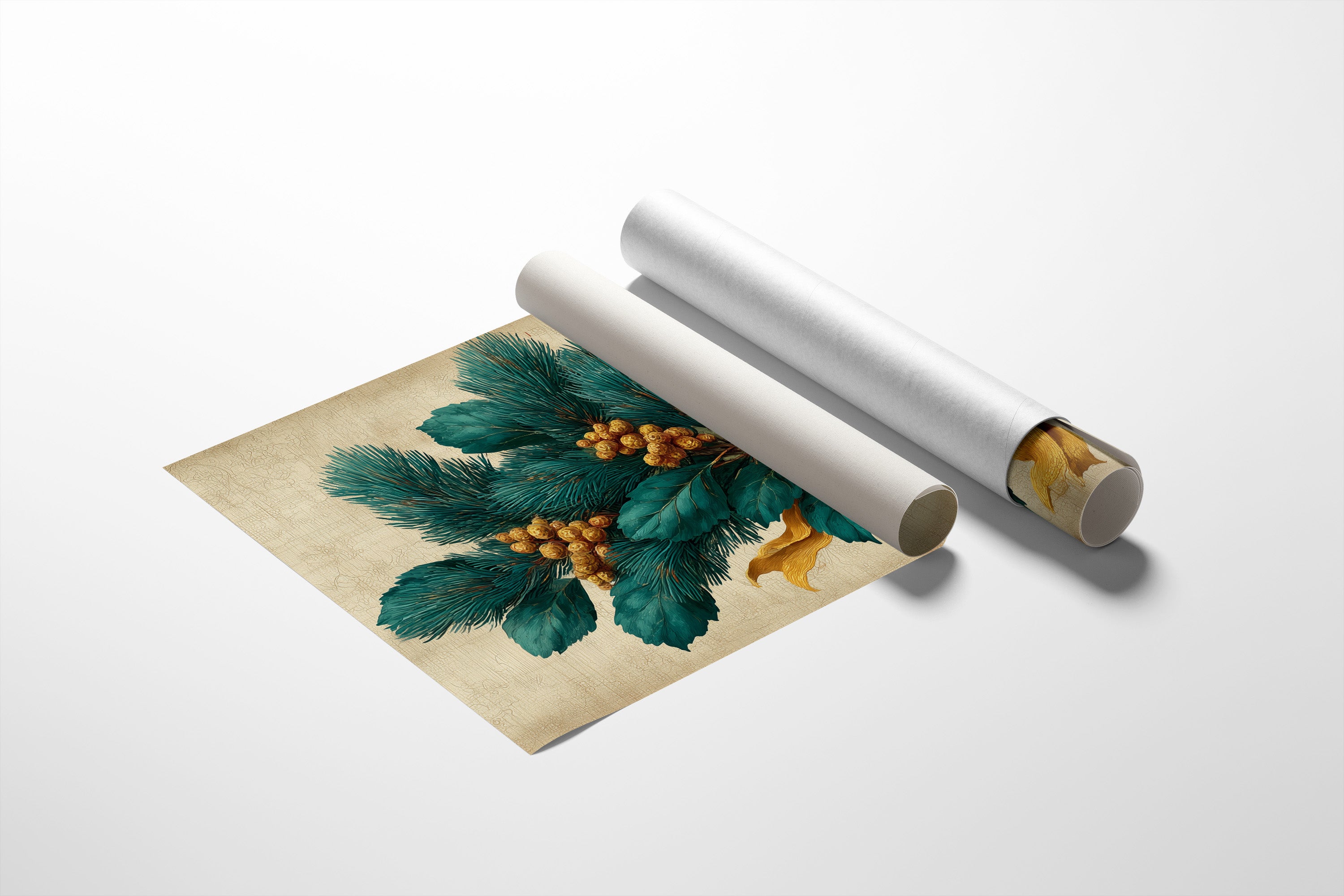 Pine Bough Tied With Gold Silk