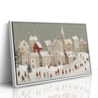 Snow Falls On Village Procession