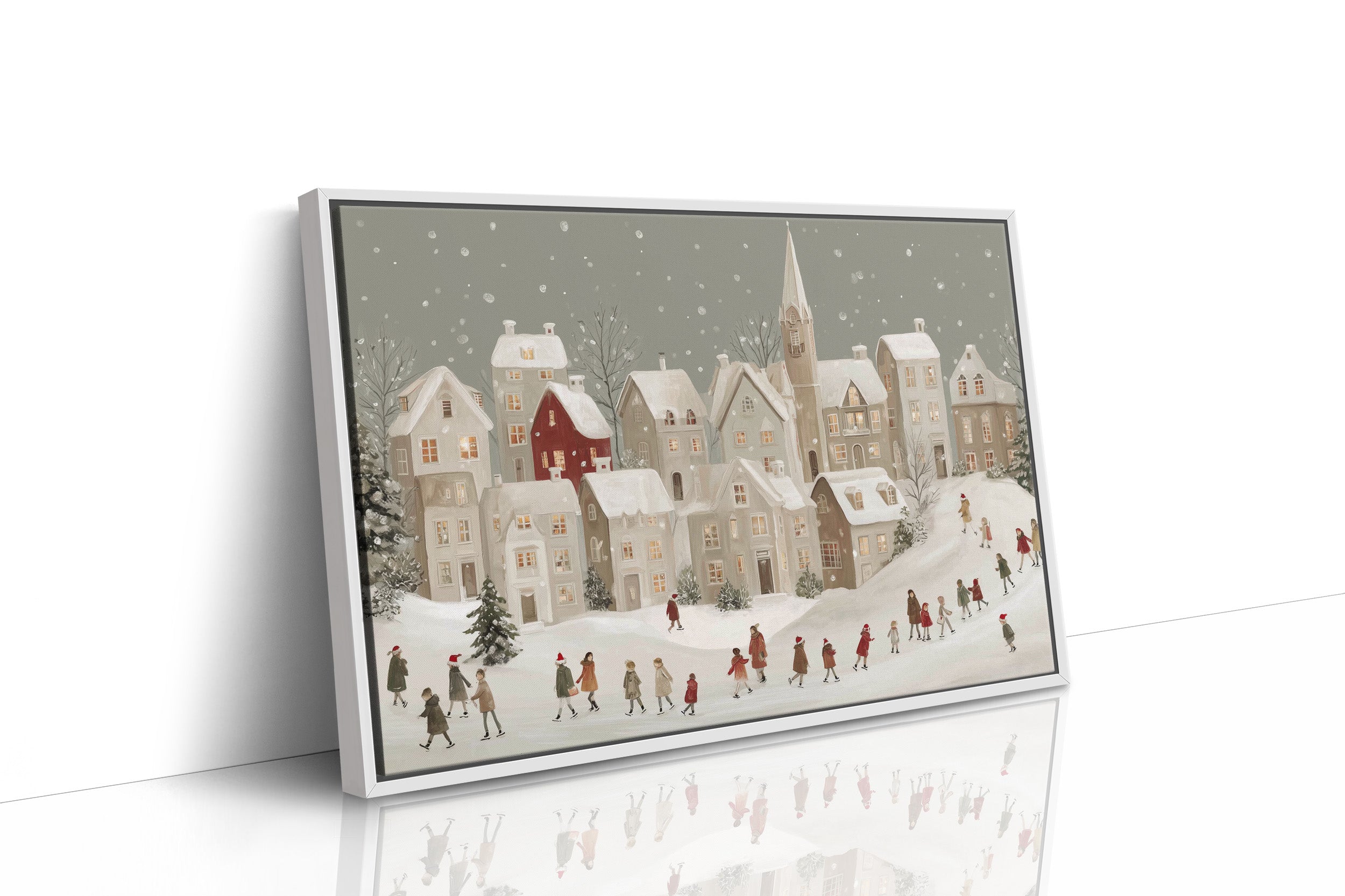 Snow Falls On Village Procession