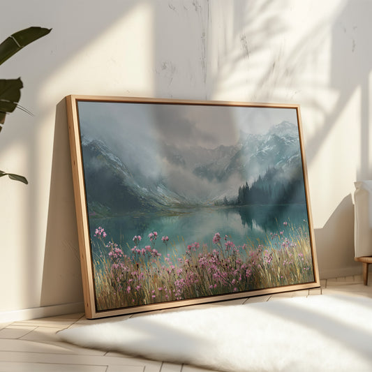 Alpine Wildflowers Meet Misty Waters
