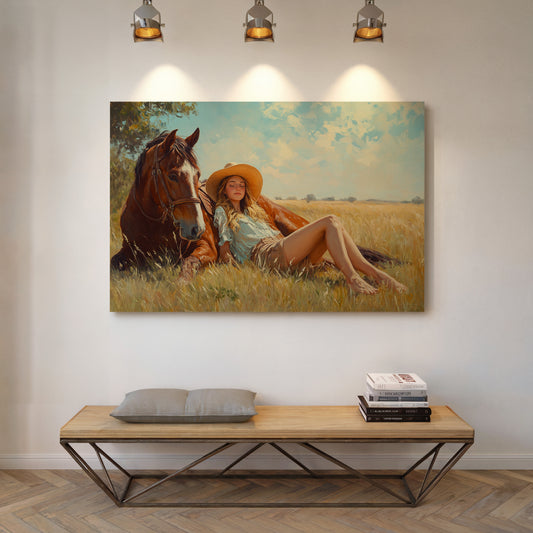 Cowgirl Daydream in Summer Grass