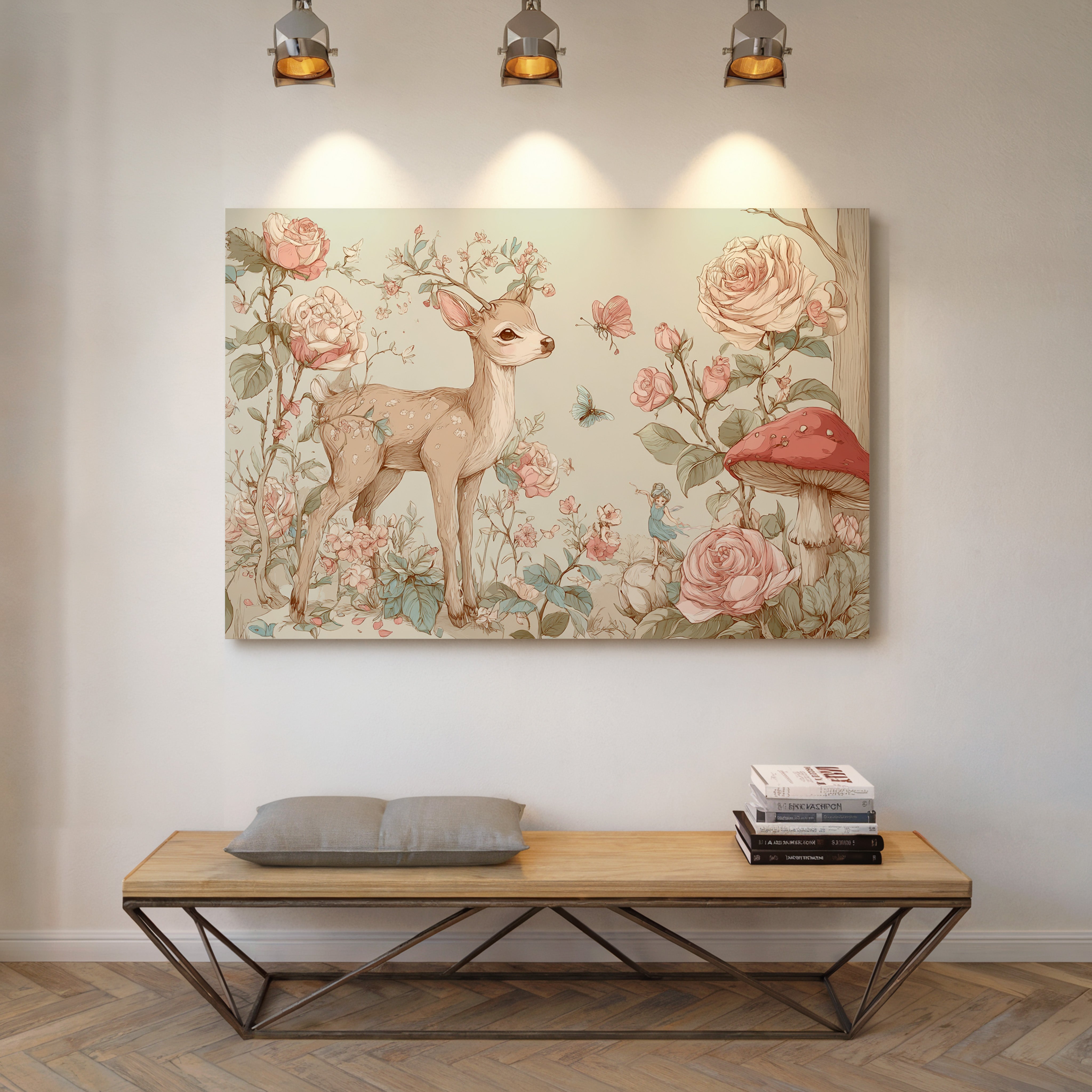 Fawn Dances Through Rose Garden Magic