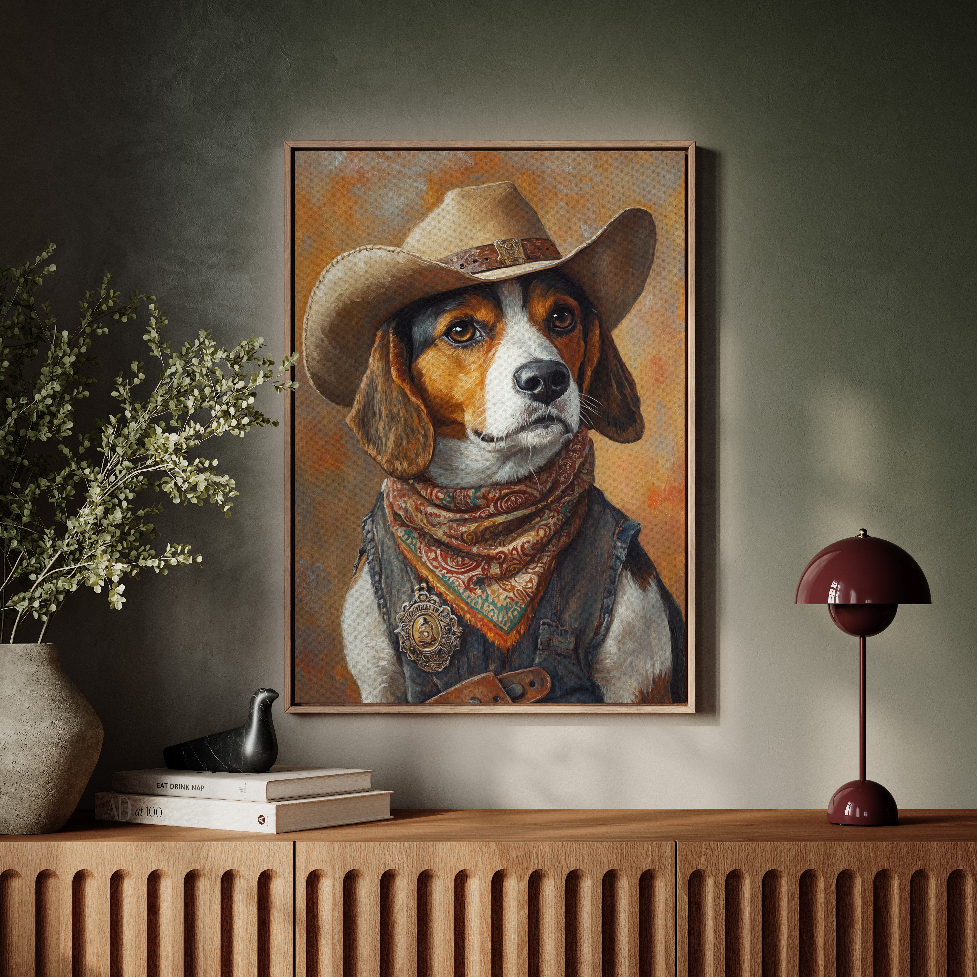 Deputy Beagle in Bandana and Hat