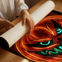 Glow Up, Grin Wide, Scare Hard, rolled matte poster print