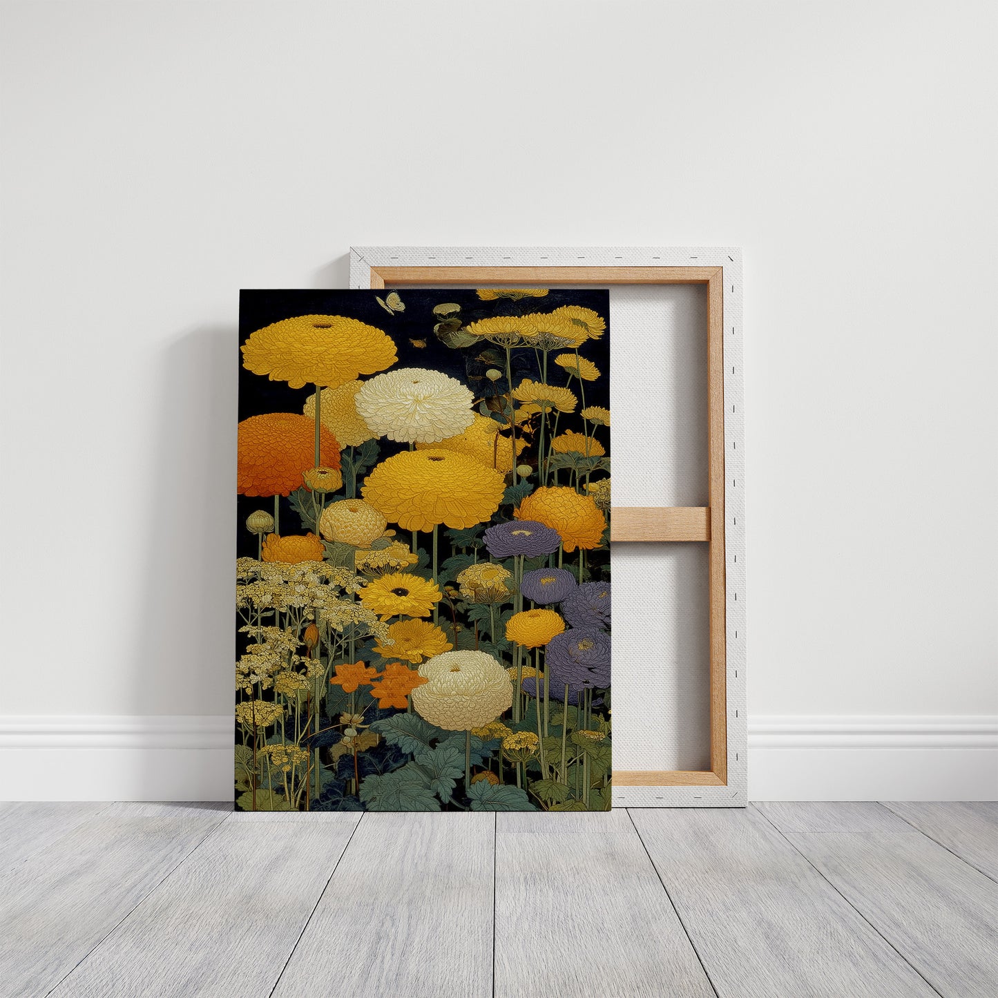 Golden Blooms Dance Through Midnight Gardens