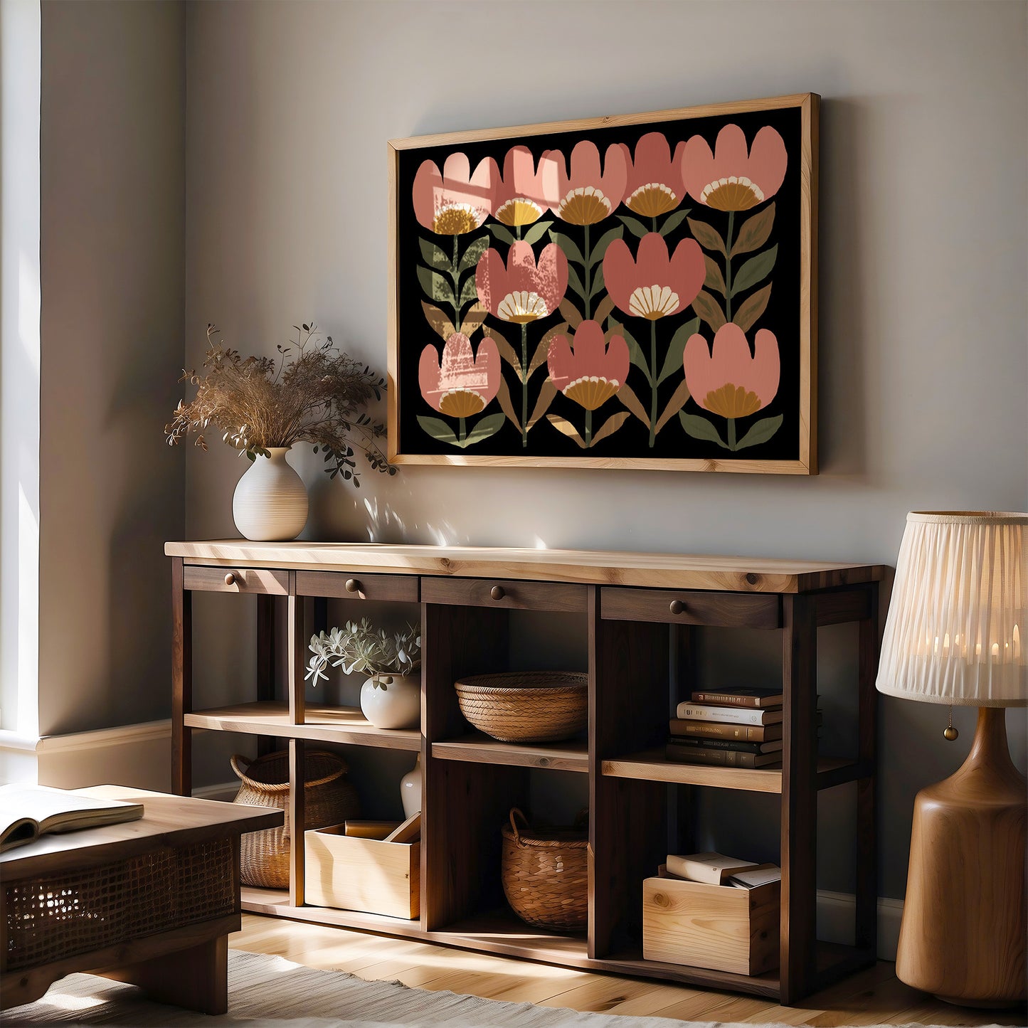 Coral Blooms Dance Against Midnight