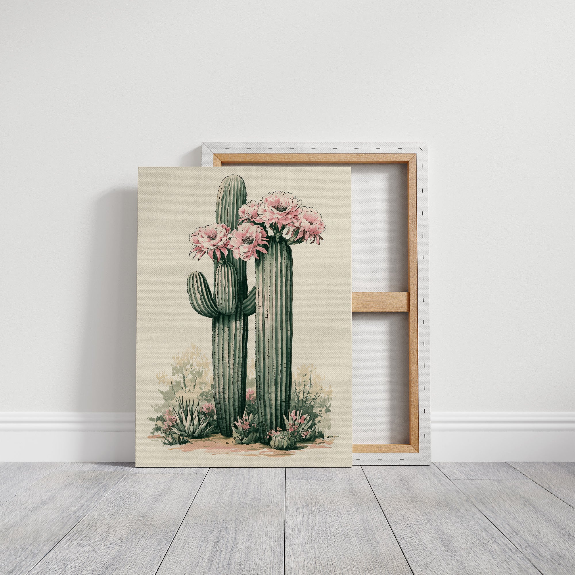 Pink Blossom Saguaro Pair