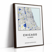 Chicago, Mapped in Navy & Gold