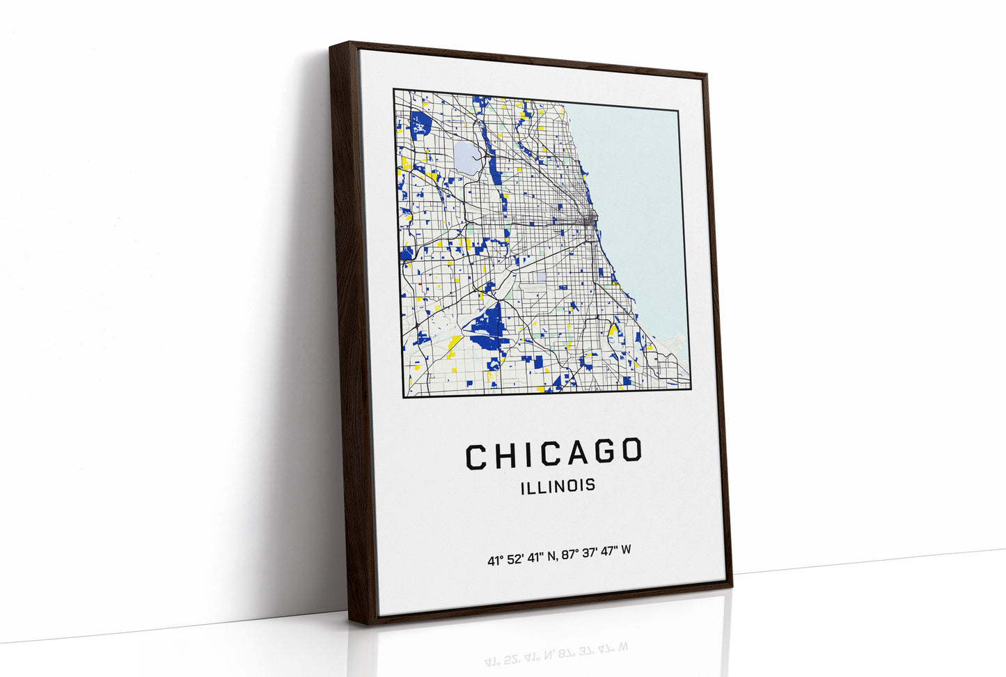 Chicago, Mapped in Navy & Gold