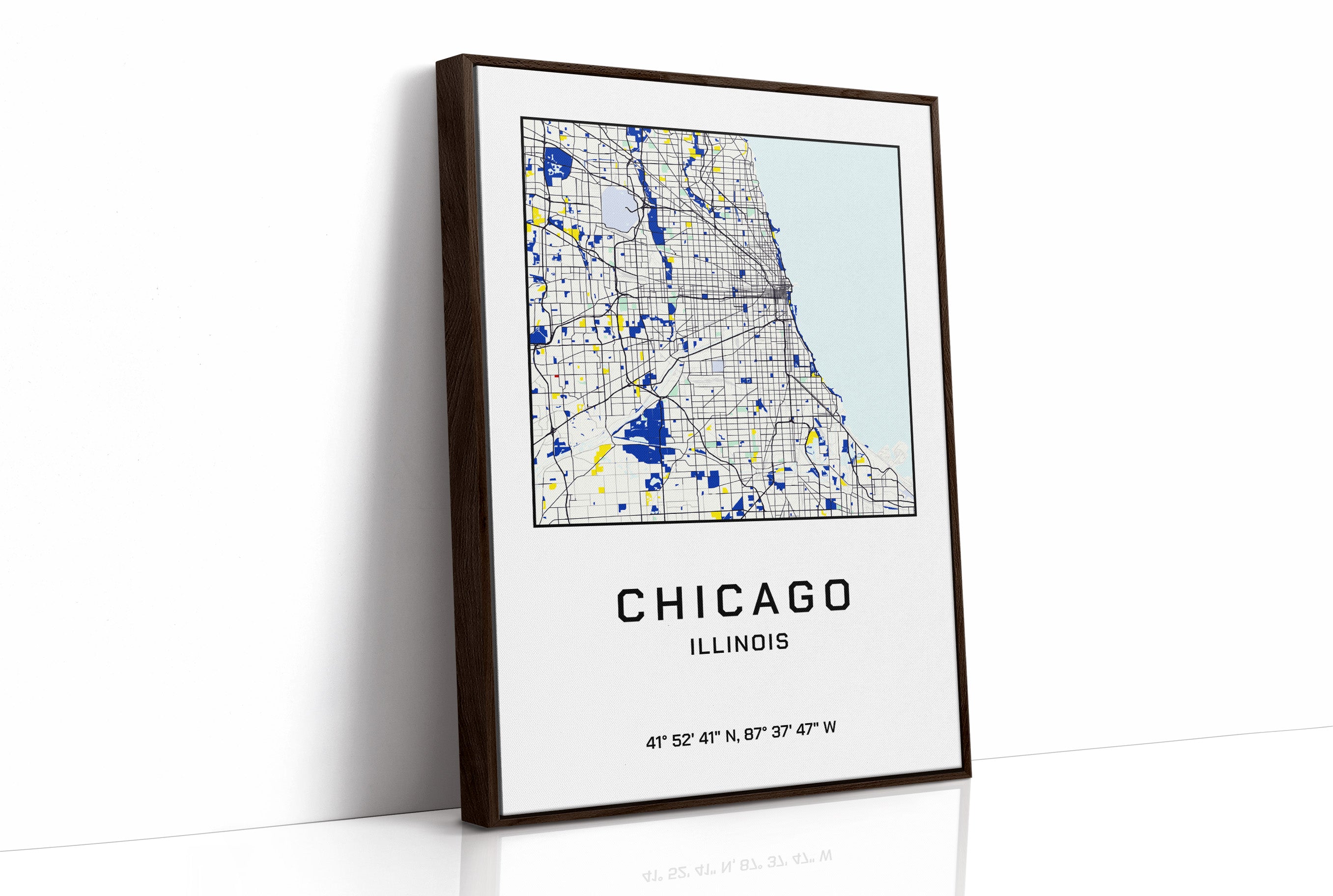 Chicago, Mapped in Navy & Gold