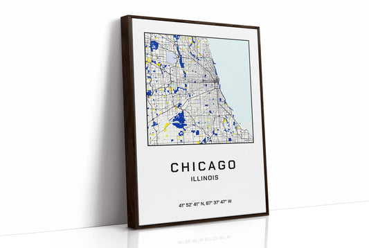 Chicago, Mapped in Navy & Gold