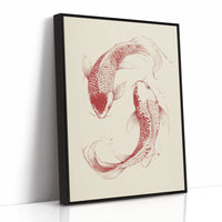 Yin-Yang Koi Fish – Minimalist Japanese Ink Wall Art
