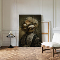 Regal Sloth in Floral Elegance
