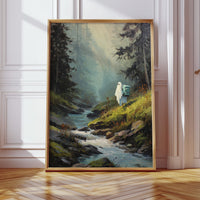 The Hiker Beneath Misty Pines