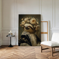 Regal Sloth Amidst Blossoms