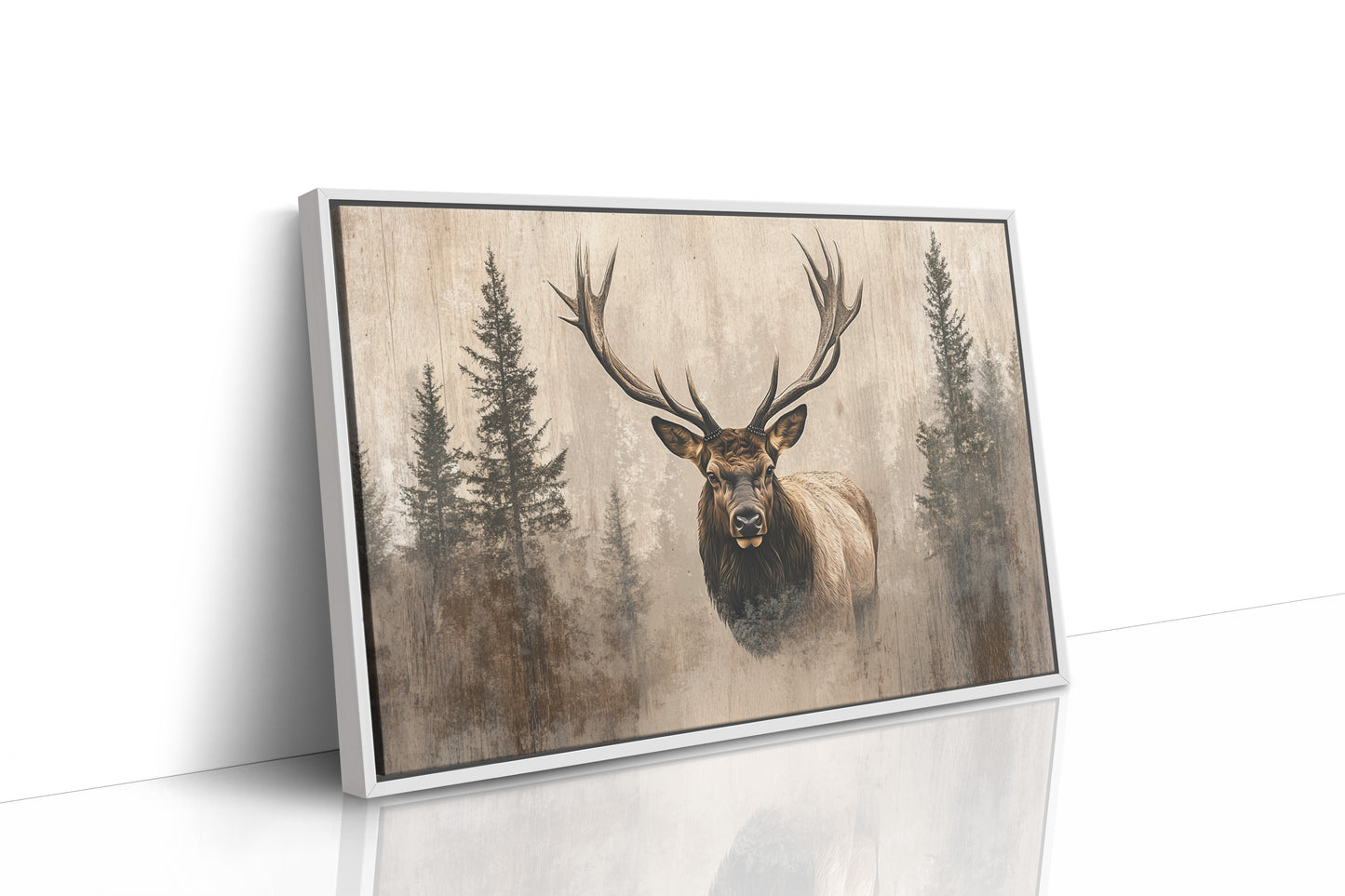 Noble Elk Among Winter Pines