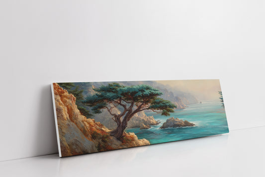 Windswept Tree Above Turquoise Shores