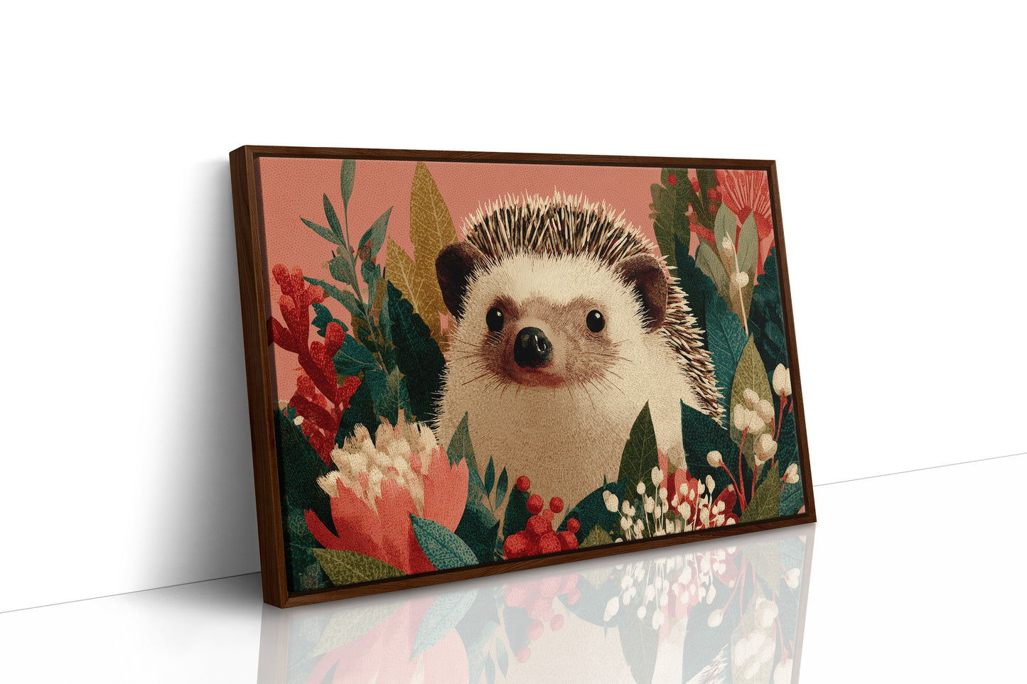 Hedgehog Among Winter Berries