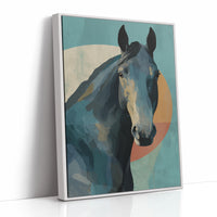 Equine Geometry: Portrait in Teal and Amber