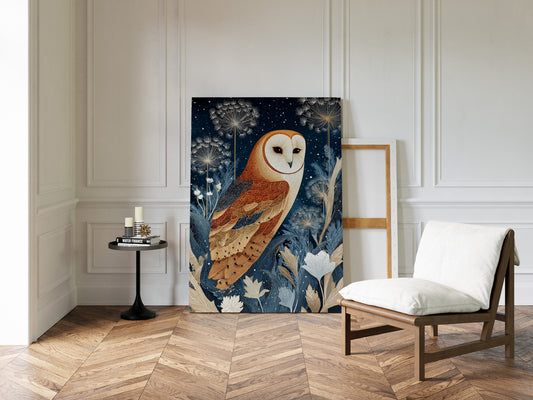 Barn Owl Amidst Ethereal Flora
