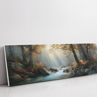 Sunbeams Over the Forest Stream