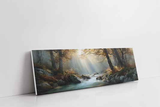 Sunbeams Over the Forest Stream