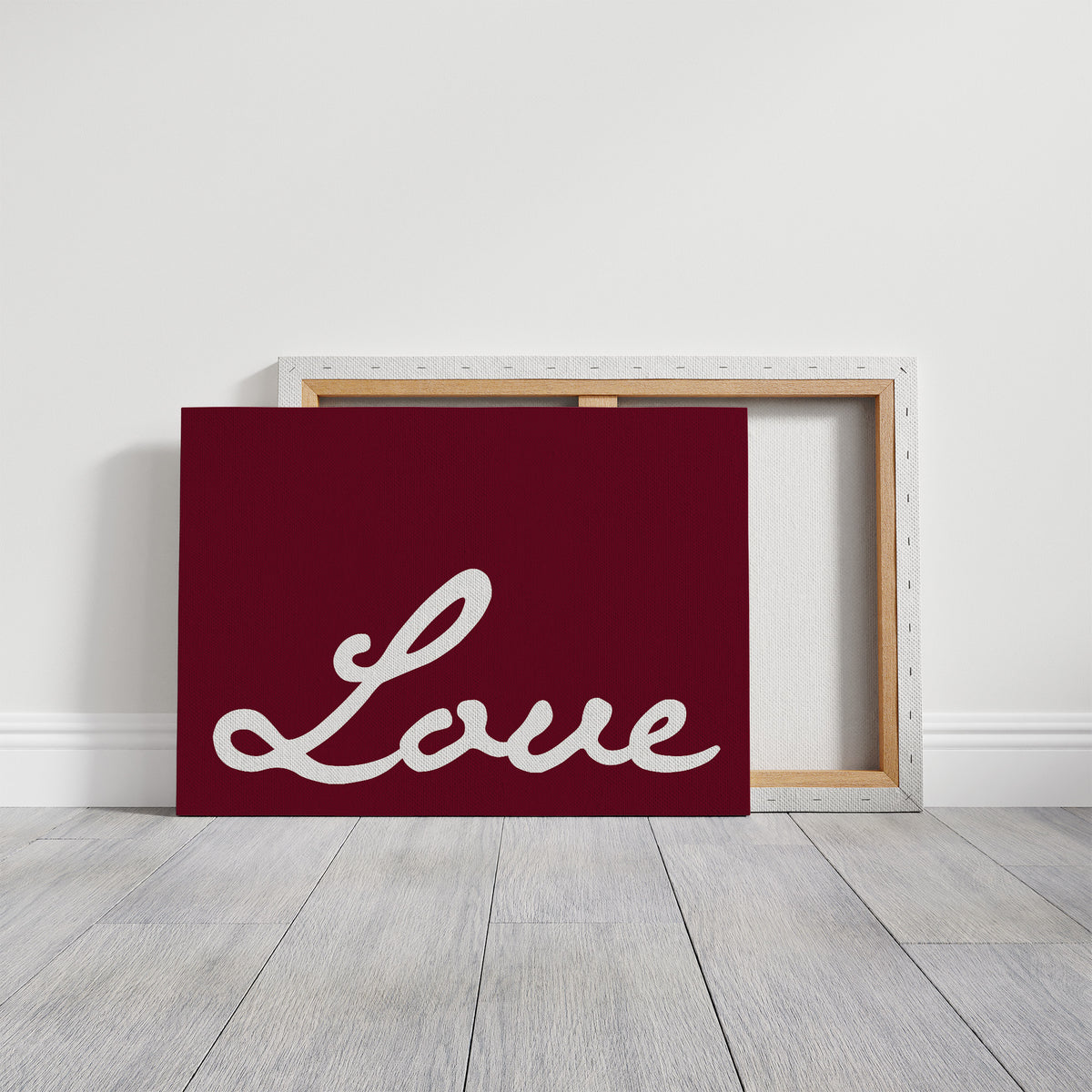Bold Cursive Love in Burgundy