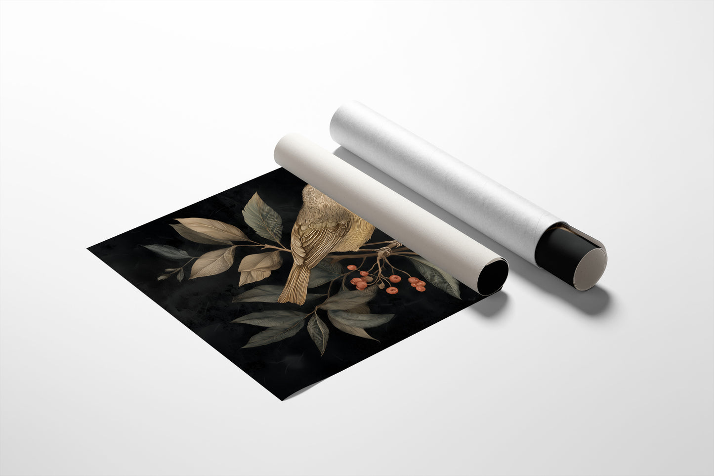 Songbird Among Autumn Berries