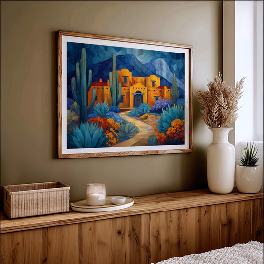 Saguaros Dance By Adobe Moonlight