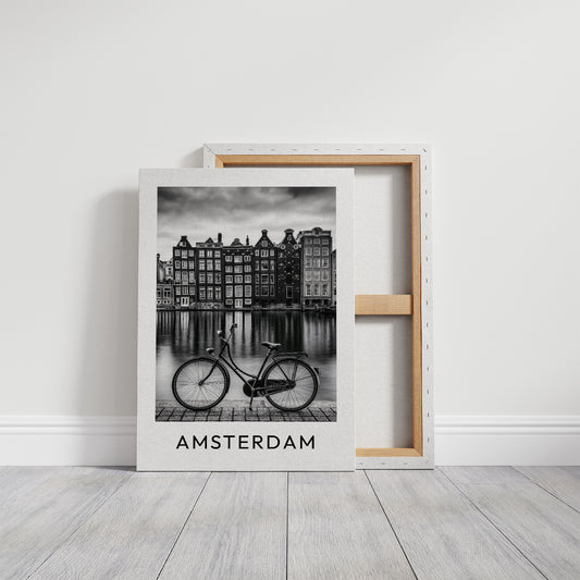 Bicycle By The Canal Houses