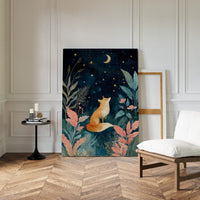 Fox Under a Starry Night