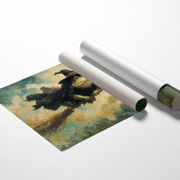 Frog Wizard Soars Through Clouds