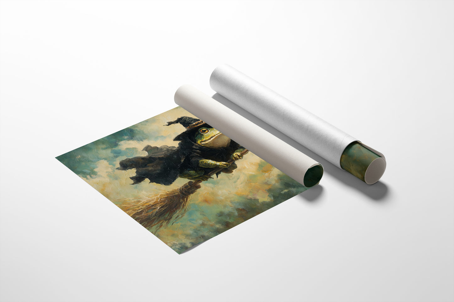 Frog Wizard Soars Through Clouds