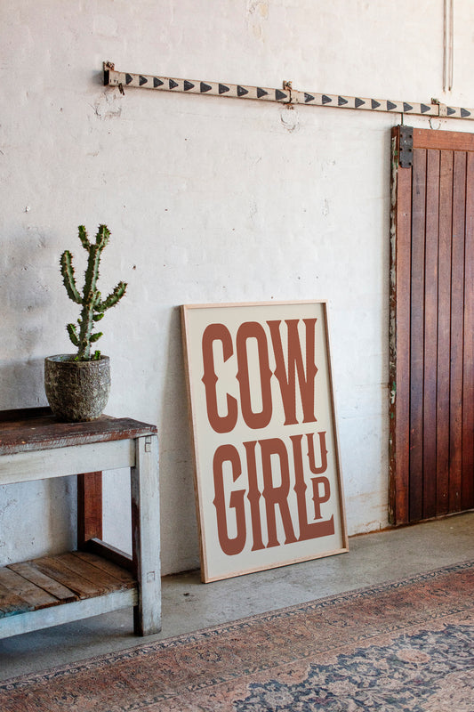 Cowgirl Up Western Typography Print