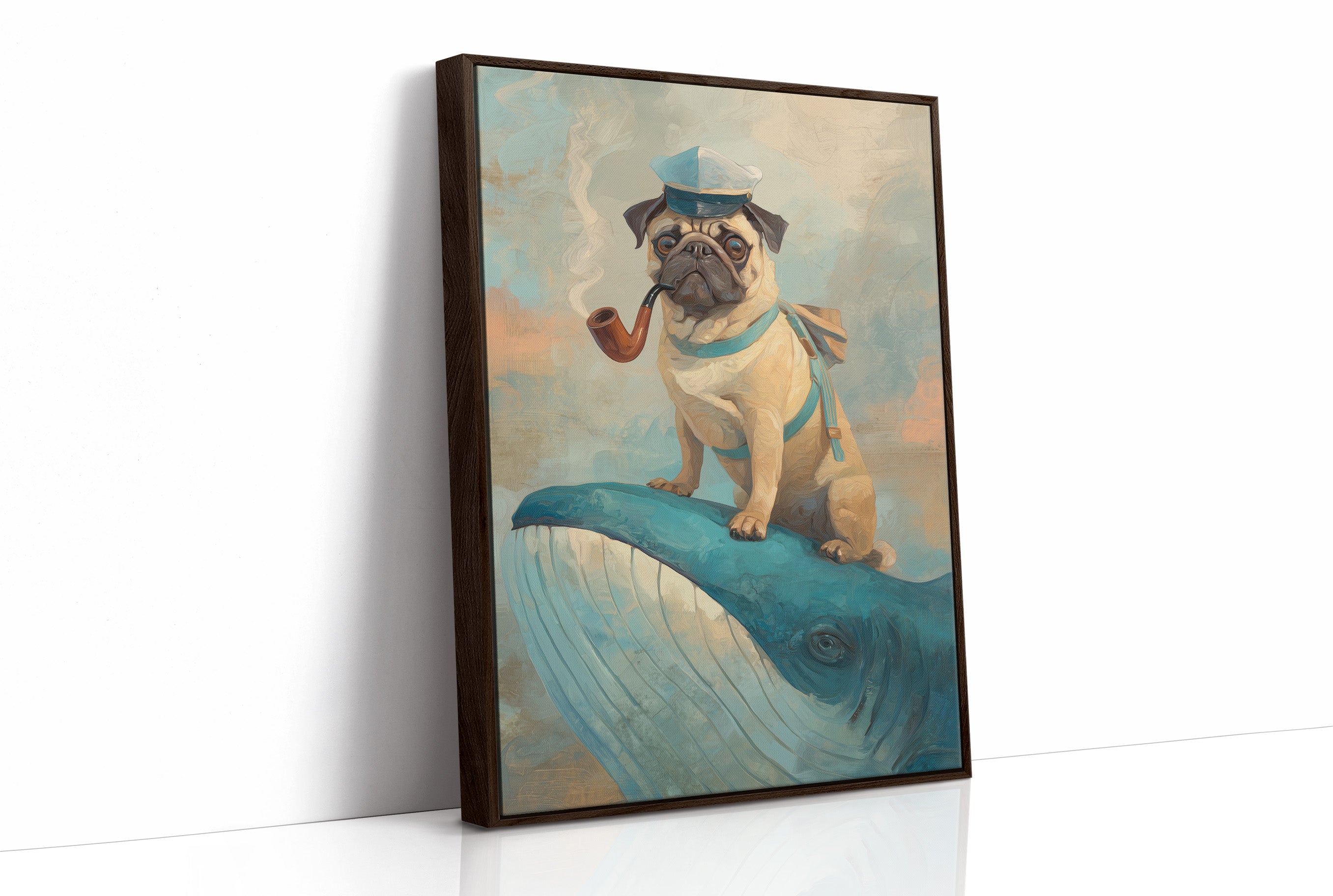 Nautical Pug's Whimsical Voyage