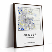 Denver, Mapped in Navy & Gold