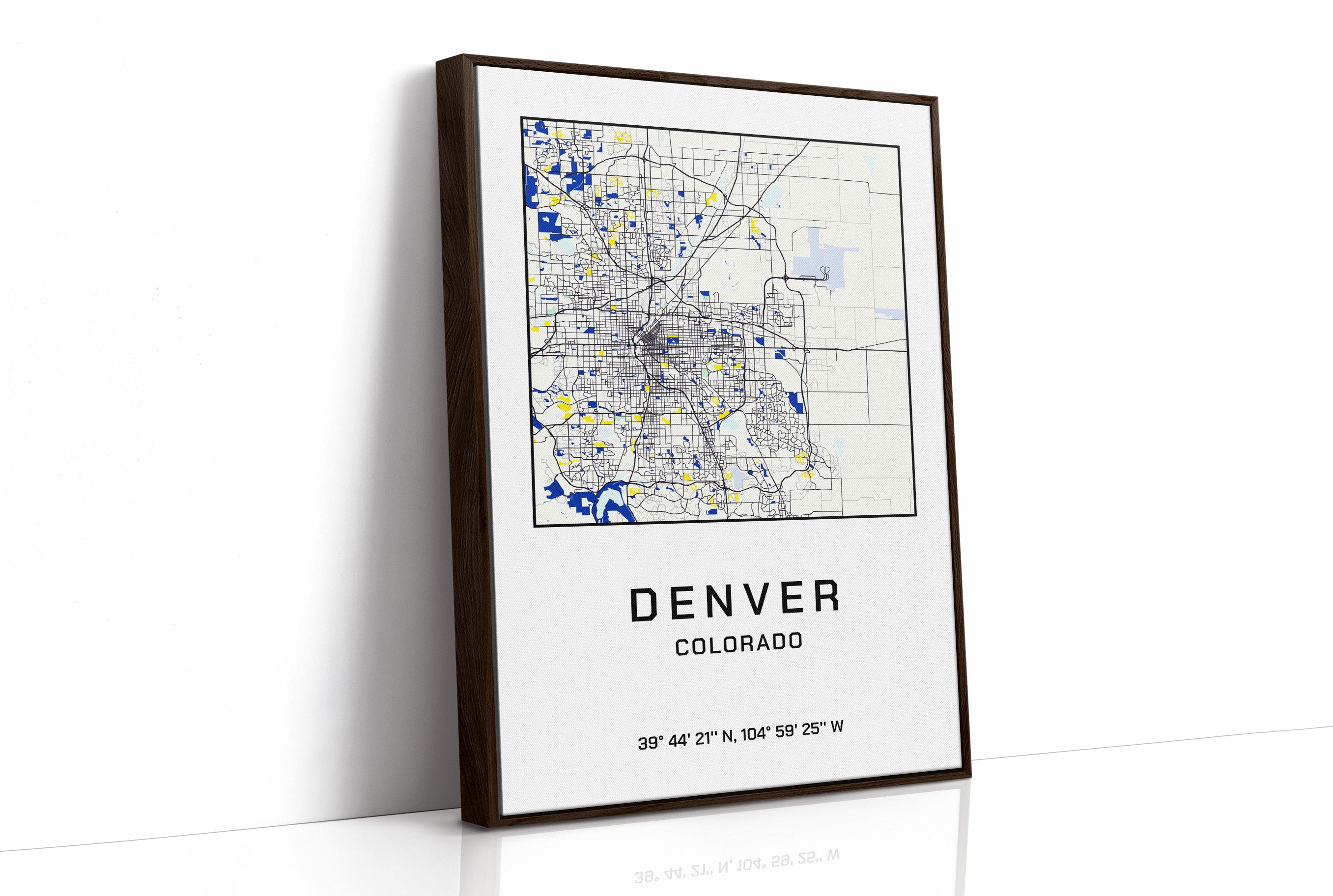 Denver, Mapped in Navy & Gold