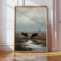 Beneath Clouds, Cows Repose