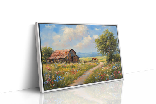 Summer Blooms Along Barn Path
