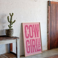Cowgirl Up Pink Western Poster