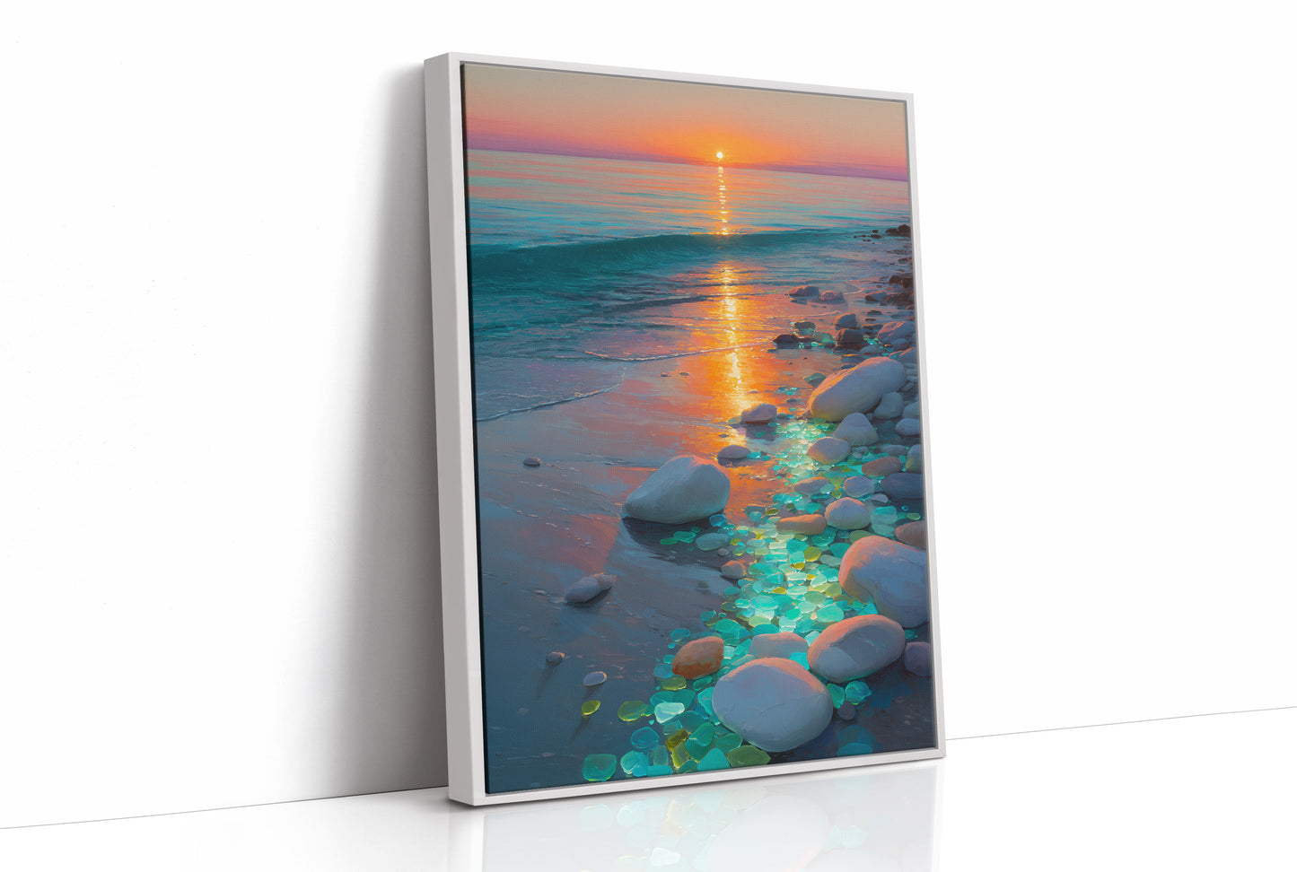 Turquoise Stones Catch Sunset's Fire